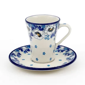 Filiżanka i spodek espresso F70 0,11l  <br> 2222X Biało-niebieskie anemony